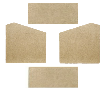 vermiculite board liner shaped for the left hand side, right hand side, back and top of a boru 4kw stove