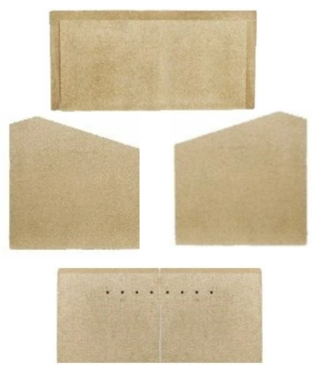 Complete set of vermiculite board shaped to suit a 600i Inset Set includes 2 sides 1 back and 1 top baffle